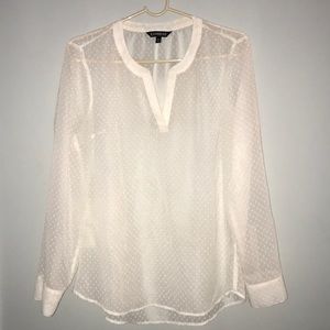 Express sheer off white top